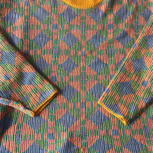 Free People Multicolor Checkered Sweater - Picture 3 of 8